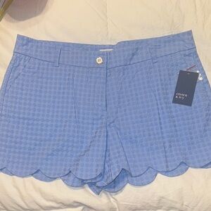 Crown & Ivy Blue Women's Scalloped Shorts